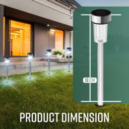 Globrite 10 Pack Stainless Steel LED Solar Garden Lights with Stake in Silver - thumbnail 6