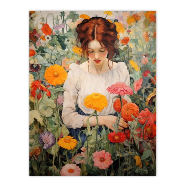 "Wee Blue Coo Wall Art Print Wildflower Wander Autumnal Floral Multi Living Room - Size: W24"" x H32""" - image 1