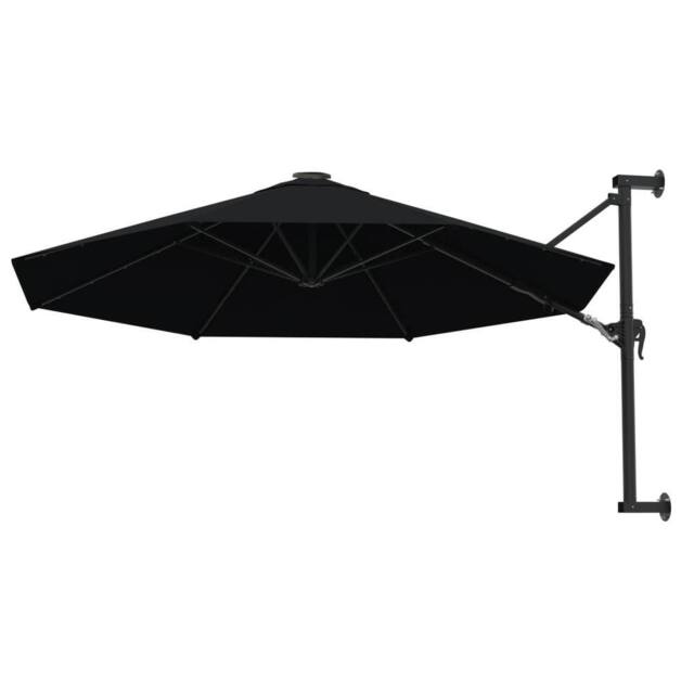 Berkfield Home Elegant Wall-Mounted Parasol with Metal Pole 300 cm Black - image 1