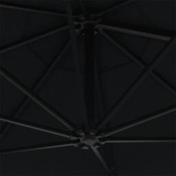 Berkfield Home Elegant Wall-Mounted Parasol with Metal Pole 300 cm Black - thumbnail 7