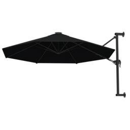 Berkfield Home Elegant Wall-Mounted Parasol with Metal Pole 300 cm Black - thumbnail 1