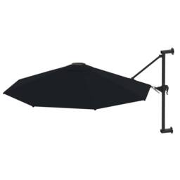 Berkfield Home Elegant Wall-Mounted Parasol with Metal Pole 300 cm Black - thumbnail 3