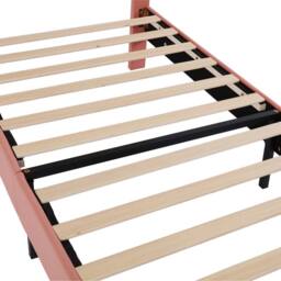 Direct Wicker Pink Upholstered Single Bed with Slatted Frame & Headboard, Velvet - thumbnail 7
