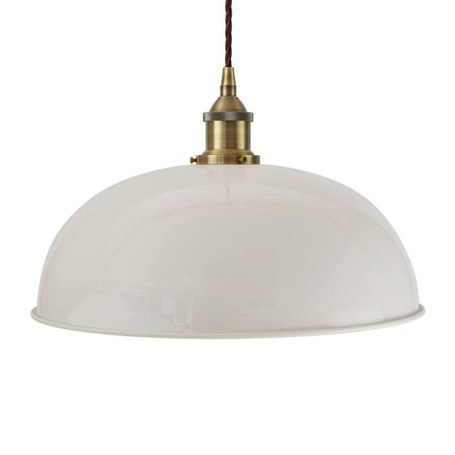 SE Home Pale Grey Worcester Pendant Light - Antique Brass - Brown Twisted - image 1