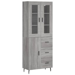 Berkfield Home Highboard Grey Sonoma 69.5x34x180 cm Engineered Wood - thumbnail 2