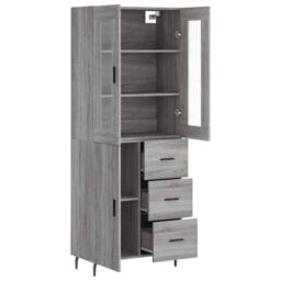 Berkfield Home Highboard Grey Sonoma 69.5x34x180 cm Engineered Wood - thumbnail 4
