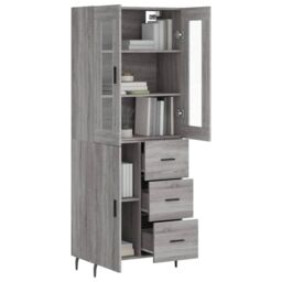 Berkfield Home Highboard Grey Sonoma 69.5x34x180 cm Engineered Wood - thumbnail 3
