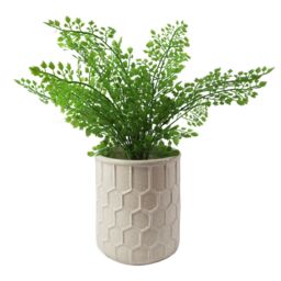Leaf 16cm White Honeycomb Ceramic Planter - thumbnail 2