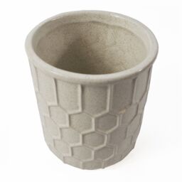 Leaf 16cm White Honeycomb Ceramic Planter - thumbnail 4
