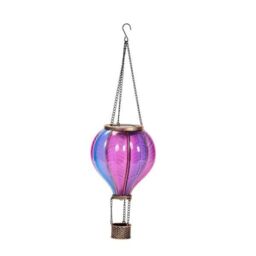 Marco Paul 44cm Pink & Blue Resin Hot air Balloon Solar Hanging Light - thumbnail 3