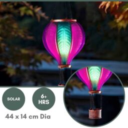 Marco Paul 44cm Pink & Blue Resin Hot air Balloon Solar Hanging Light - thumbnail 7
