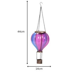 Marco Paul 44cm Pink & Blue Resin Hot air Balloon Solar Hanging Light - thumbnail 2