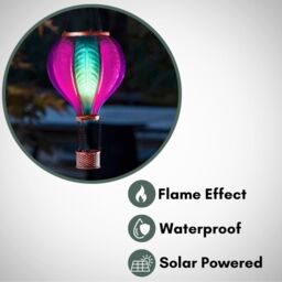 Marco Paul 44cm Pink & Blue Resin Hot air Balloon Solar Hanging Light - thumbnail 4