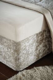 Catherine Lansfield 'Crushed Velvet' Divan Base Wrap in Silver - Size: King