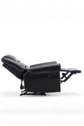 More4Homes Denver Bonded Leather Manual Recliner Stud Sofa Home Lounge Chair in Black - thumbnail 4