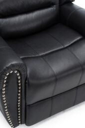More4Homes Denver Bonded Leather Manual Recliner Stud Sofa Home Lounge Chair in Black - thumbnail 6