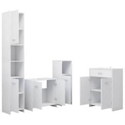 Berkfield Home Sleek 4 Piece Bathroom Furniture Set White - thumbnail 1