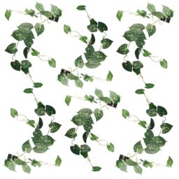 Leaf 6 x 100cm Artificial Hanging Trailing Rounded Ivy Plant in Green - Size: 6 x 100 cm - thumbnail 1