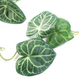 Leaf 6 x 100cm Artificial Hanging Trailing Rounded Ivy Plant in Green - Size: 6 x 100 cm - thumbnail 3