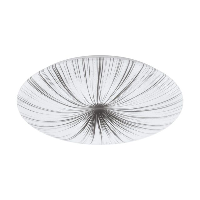 Loops Wall Flush Ceiling Light Colour White Shade White Silver Plastic Bulb LED 33W - image 1