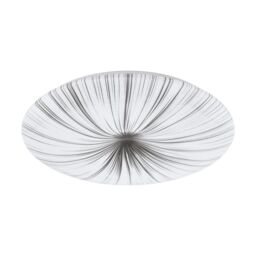 Loops Wall Flush Ceiling Light Colour White Shade White Silver Plastic Bulb LED 33W - thumbnail 1