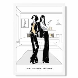 ARTZE I am Fashion Sketch Quote Style & Fashion Framed Print SIZE: A2 with White Frame in Yellow - Size: A4 - thumbnail 1