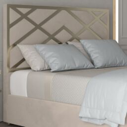 KDMD George Upholstered Soft Velvet Metal Designer Bed Frame in Cream - Size: Single - thumbnail 3