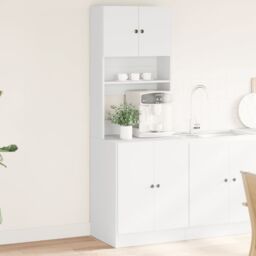 Berkfield Home Kitchen Cabinet White 60x50x180 cm Engineered Wood - Size: 60 x 50 x 180 cm