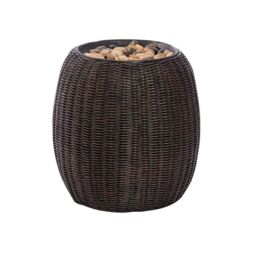 Marco Paul 43cm Grey Rattan Bowl with Pebbles Solar Water Fountain - thumbnail 6