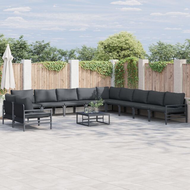 Berkfield Home Garden Sofa Set 11 pcs Anthracite Steel - image 1
