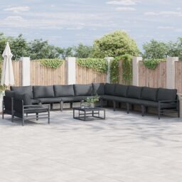 Berkfield Home Garden Sofa Set 11 pcs Anthracite Steel - thumbnail 1