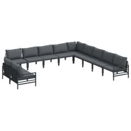 Berkfield Home Garden Sofa Set 11 pcs Anthracite Steel - thumbnail 2