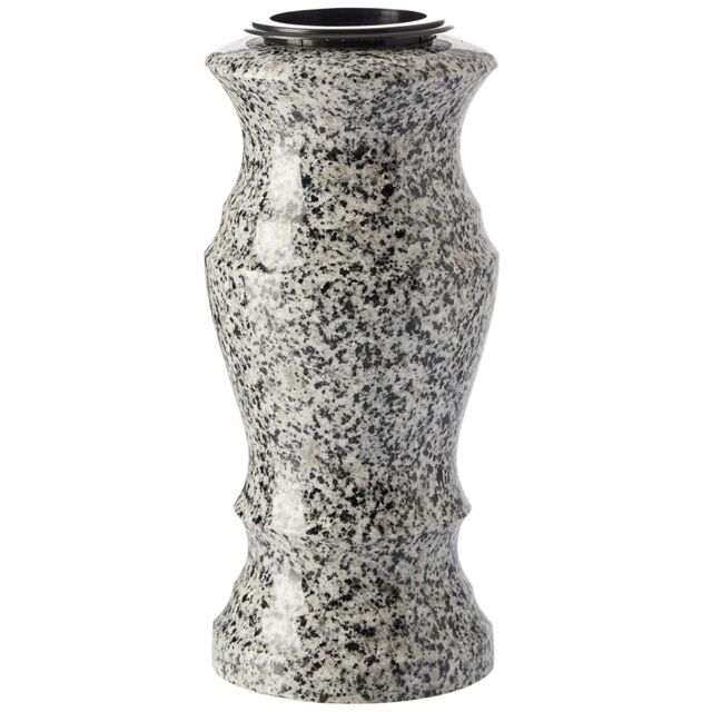 Novecrafto Granite Memorial Vase for Flowers - Solid Stone for Cemetery or Garden in Grey - image 1