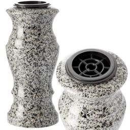 Novecrafto Granite Memorial Vase for Flowers - Solid Stone for Cemetery or Garden in Grey - thumbnail 8