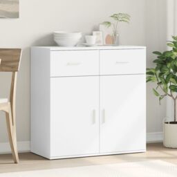 Berkfield Home Sideboard White 79x38x80 cm Engineered Wood - Size: 79 x 38 x 80 cm - thumbnail 3