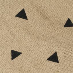 Berkfield Home Handmade Rug Jute with Triangle Print 120 cm in Natural - Size: 100 cm diameter - thumbnail 4