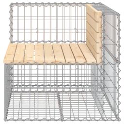 Berkfield Home Garden Bench Gabion Design 92x71x65.5 cm Solid Wood Pine in Brown - thumbnail 4