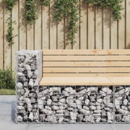 Berkfield Home Garden Bench Gabion Design 92x71x65.5 cm Solid Wood Pine in Brown