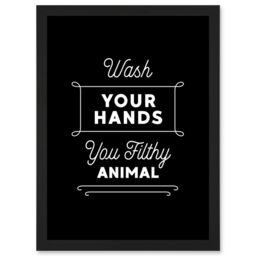 Artery8 Funny Bathroom Wall Art Wash Your Hands You Filthy Animal Toilet Sign Bathroom Decor Artwork Framed Wall Art Print A4 in Black - thumbnail 1