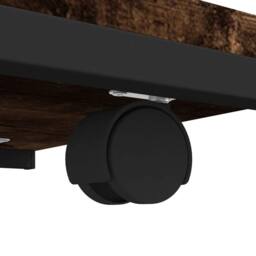 Berkfield Home Side Table with Wheels Smoked Oak 50x35x55.5cm Engineered Wood in Brown - Size: 50x35x55.5 cm - thumbnail 7