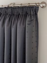 Luxury Living Adi Lined Pencil Pleat Curtains in Charcoal - Size: 117 cm width x 183 cm drop - thumbnail 4