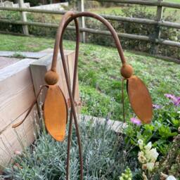 Poppyforge Open Snowdrop Garden Art (Pack of 3) - Steel - W6 x H100 cm in Brown - thumbnail 2