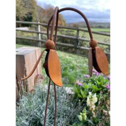Poppyforge Open Snowdrop Garden Art (Pack of 3) - Steel - W6 x H100 cm in Brown - thumbnail 3