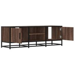 Berkfield Home TV Cabinet Brown Oak 120x35x41 cm Engineered Wood & Metal - Size: 120 x 35 x 41 cm - thumbnail 7