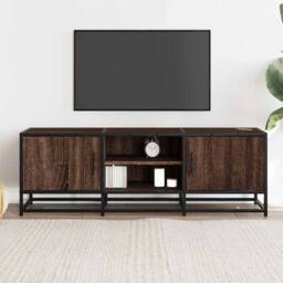 Berkfield Home TV Cabinet Brown Oak 120x35x41 cm Engineered Wood & Metal - Size: 120 x 35 x 41 cm