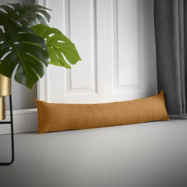 Luxury Living Velvet Chenille Draught Excluder in Tan - Size: 90 cm x 15 cm - image 1