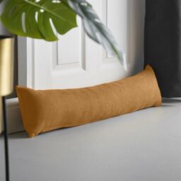 Luxury Living Velvet Chenille Draught Excluder in Tan - Size: 90 cm x 15 cm - thumbnail 2