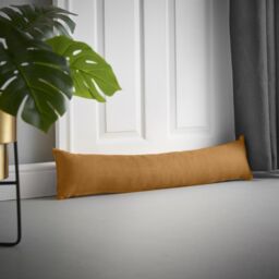 Luxury Living Velvet Chenille Draught Excluder in Tan - Size: 90 cm x 15 cm