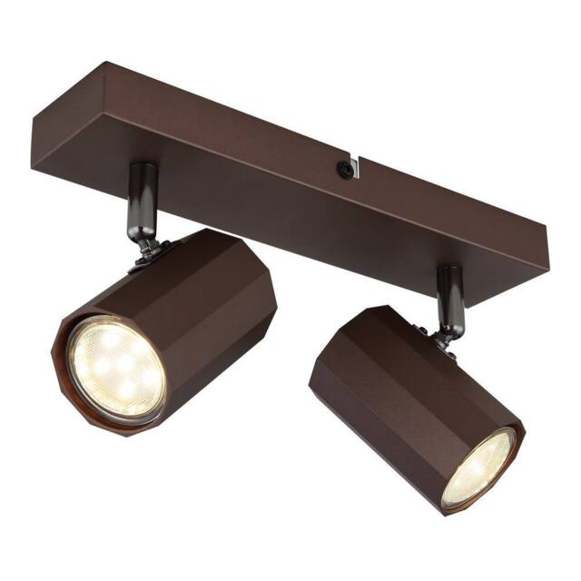 Netlighting James Twin Ceiling Spotlight Bronze Colored Matt 2x GU10 in Brown - image 1