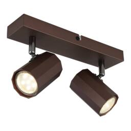 Netlighting James Twin Ceiling Spotlight Bronze Colored Matt 2x GU10 in Brown